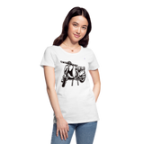 Women's Premium Organic T-Shirt "Ride with me" - blanco