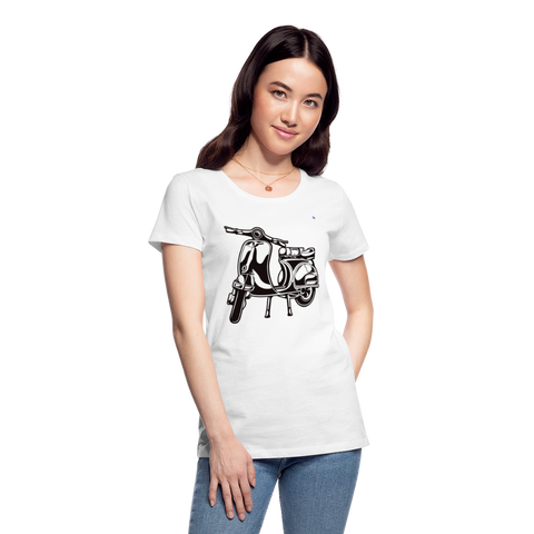 Women's Premium Organic T-Shirt "Ride with me" - blanco