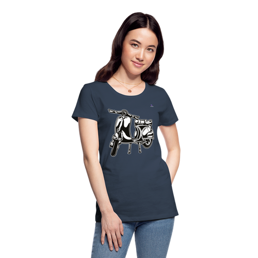 Women's Premium Organic T-Shirt "Ride with me" - azul marino