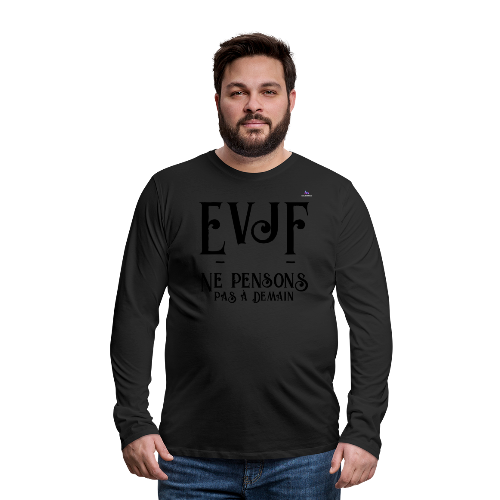 Men's Premium Longsleeve Shirt "evjf no year" - negro