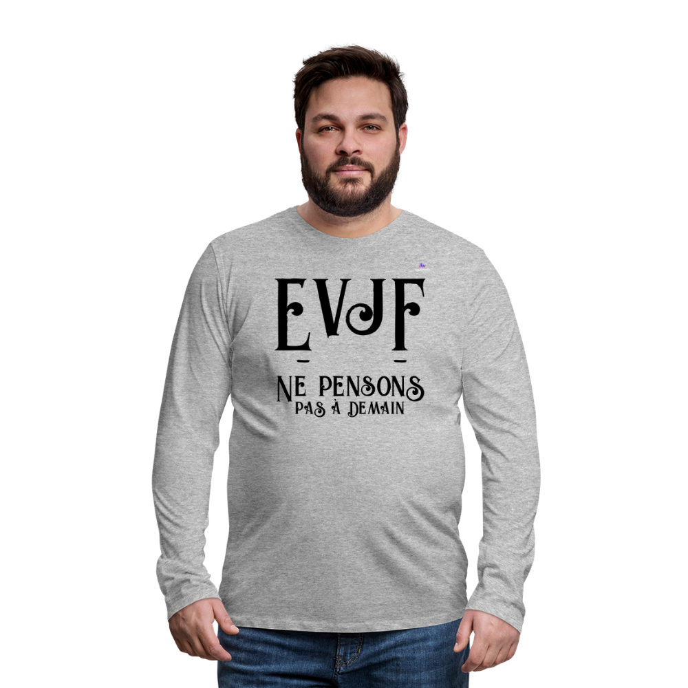 Men's Premium Longsleeve Shirt "evjf no year" - gris jaspeado