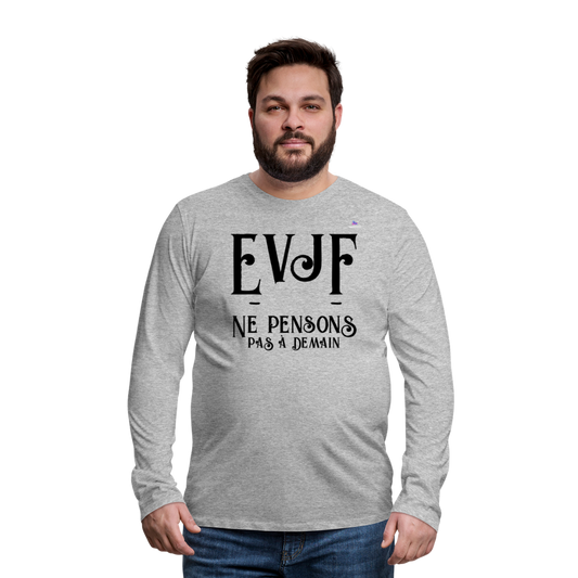 Men's Premium Longsleeve Shirt "evjf no year" - gris jaspeado