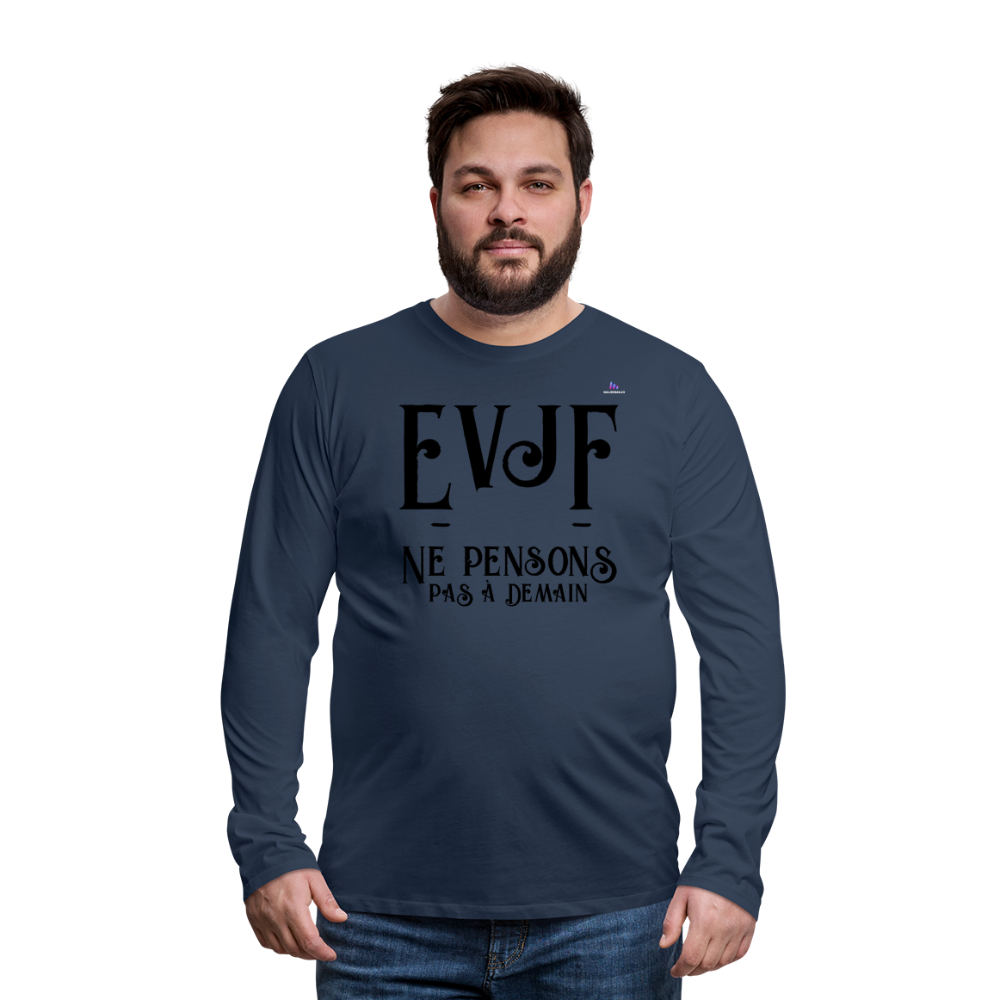 Men's Premium Longsleeve Shirt "evjf no year" - azul marino