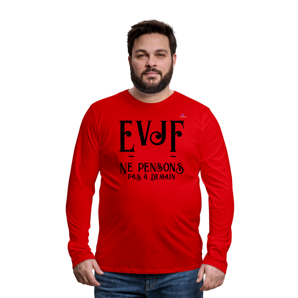 Men's Premium Longsleeve Shirt "evjf no year" - rojo