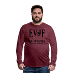 Men's Premium Longsleeve Shirt "evjf no year" - rojo bordeaux salpicado