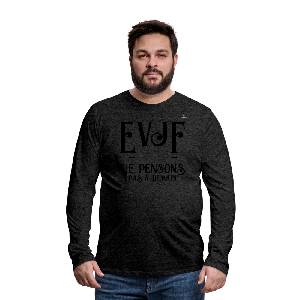 Men's Premium Longsleeve Shirt "evjf no year" - antracita