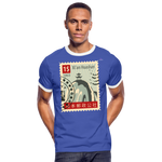 Camiseta contraste hombre "cina stamp" - azul/blanco