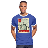 Camiseta contraste hombre "cina stamp" - azul/blanco