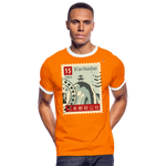 Camiseta contraste hombre "cina stamp" - naranja/blanco