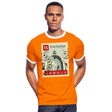 Camiseta contraste hombre "cina stamp" - naranja/blanco