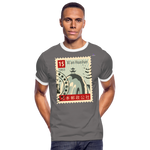 Camiseta contraste hombre "cina stamp" - gris oscuro/blanco