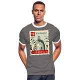 Camiseta contraste hombre "cina stamp" - gris oscuro/blanco