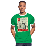 Camiseta contraste hombre "cina stamp" - verde/blanco