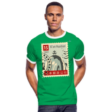 Camiseta contraste hombre "cina stamp" - verde/blanco