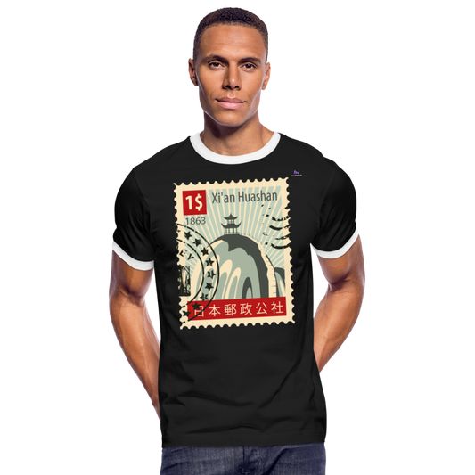 Camiseta contraste hombre "cina stamp" - negro/blanco