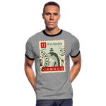 Camiseta contraste hombre "cina stamp" - gris jaspeado/negro