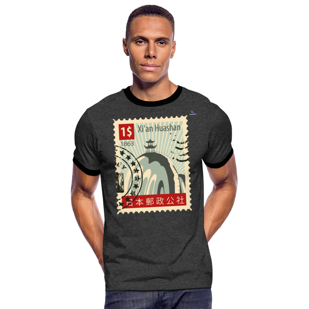 Camiseta contraste hombre "cina stamp" - antracita/negro