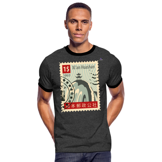 Camiseta contraste hombre "cina stamp" - antracita/negro