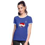 xCamiseta contraste mujer "Cupid's heart tattoo" - azul/blanco