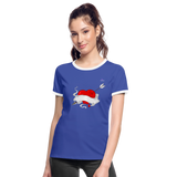 xCamiseta contraste mujer "Cupid's heart tattoo" - azul/blanco