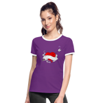 xCamiseta contraste mujer "Cupid's heart tattoo" - purple/blanco