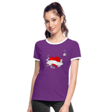 xCamiseta contraste mujer "Cupid's heart tattoo" - purple/blanco