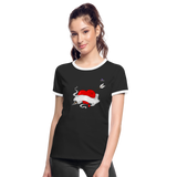 xCamiseta contraste mujer "Cupid's heart tattoo" - negro/blanco