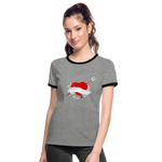 xCamiseta contraste mujer "Cupid's heart tattoo" - gris jaspeado/negro