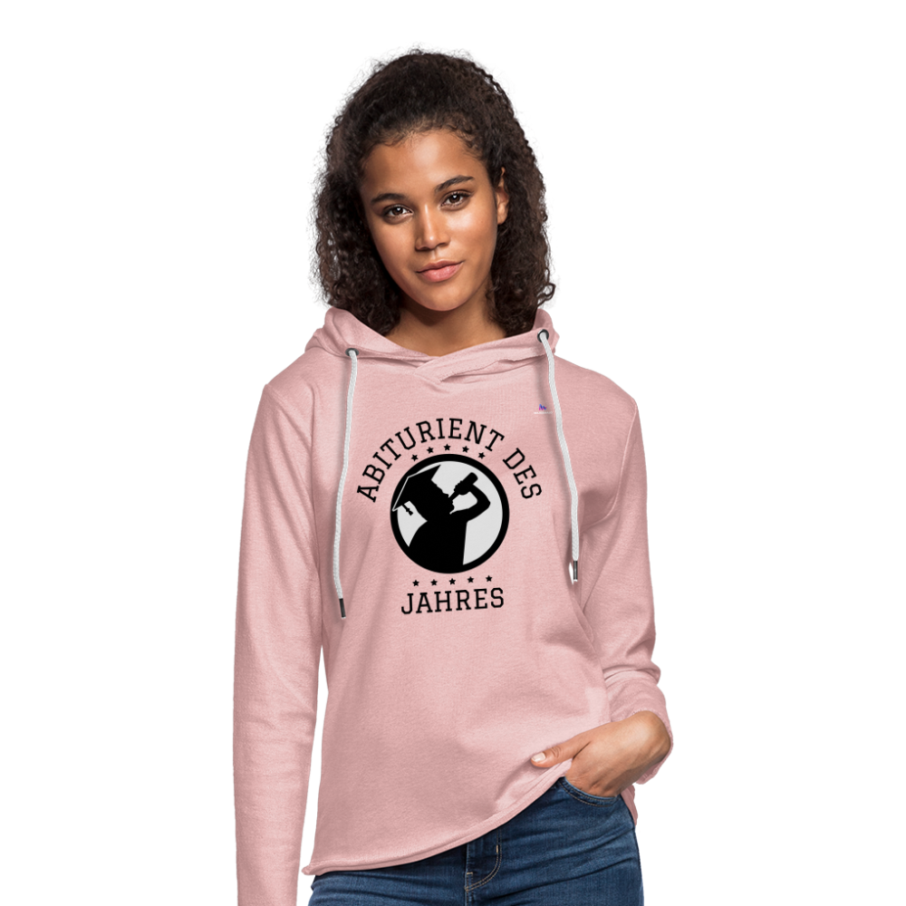 1Sudadera ligera unisex con capucha "abiturient des jahres" - rosa crema jaspeado