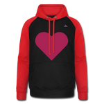 1Sudadera con capucha de béisbol unisex "Pink heart" - negro/rojo