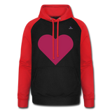 1Sudadera con capucha de béisbol unisex "Pink heart" - negro/rojo