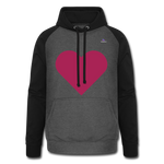 1Sudadera con capucha de béisbol unisex "Pink heart" - gris grafito/negro