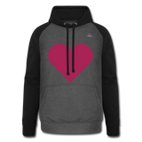 1Sudadera con capucha de béisbol unisex "Pink heart" - gris grafito/negro