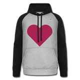 1Sudadera con capucha de béisbol unisex "Pink heart" - gris jaspeado/negro