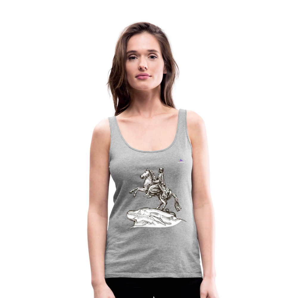 1Camiseta de tirantes premium mujer "Horseman" - gris jaspeado