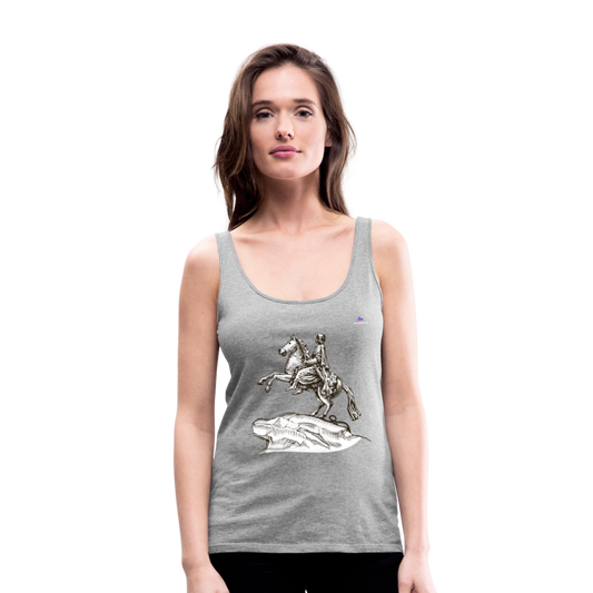 1Camiseta de tirantes premium mujer "Horseman" - gris jaspeado