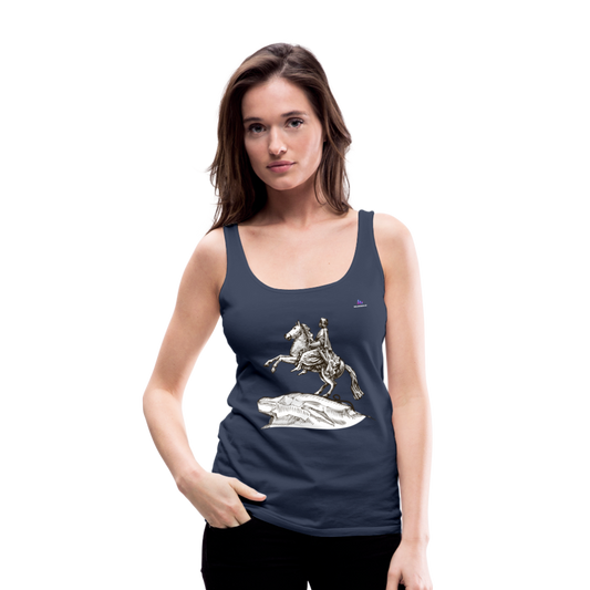 1Camiseta de tirantes premium mujer "Horseman" - azul marino