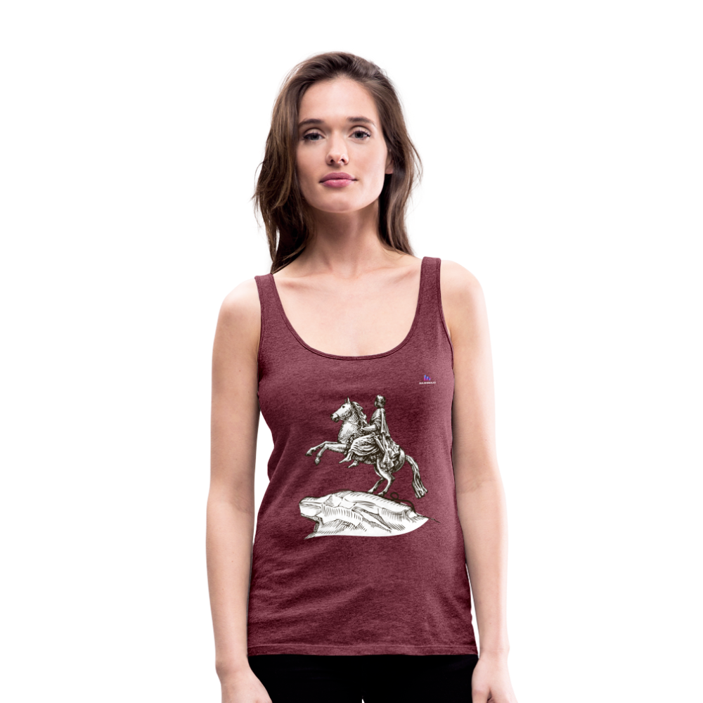 1Camiseta de tirantes premium mujer "Horseman" - rojo bordeaux salpicado