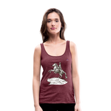 1Camiseta de tirantes premium mujer "Horseman" - rojo bordeaux salpicado