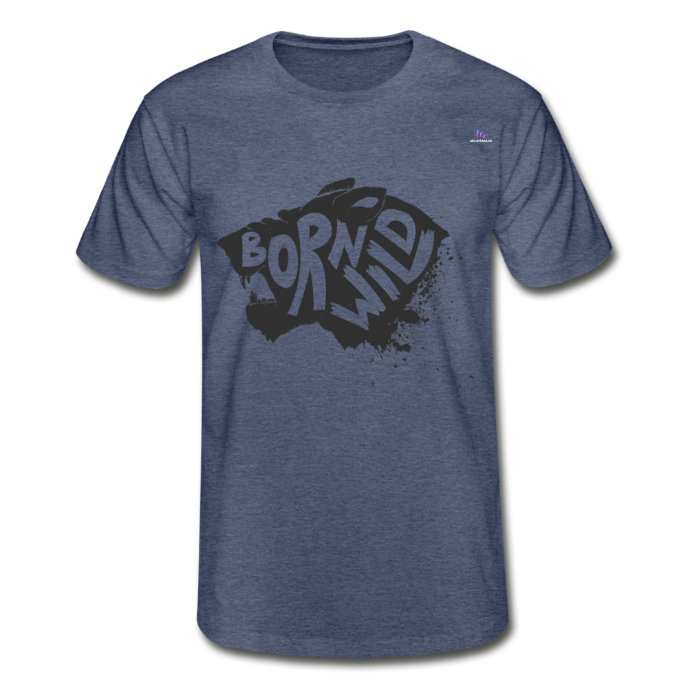 1Camiseta para hombre de Fruit of the Loom"Born Wild" - azul marino salpicado