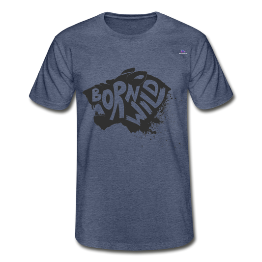 1Camiseta para hombre de Fruit of the Loom"Born Wild" - azul marino salpicado