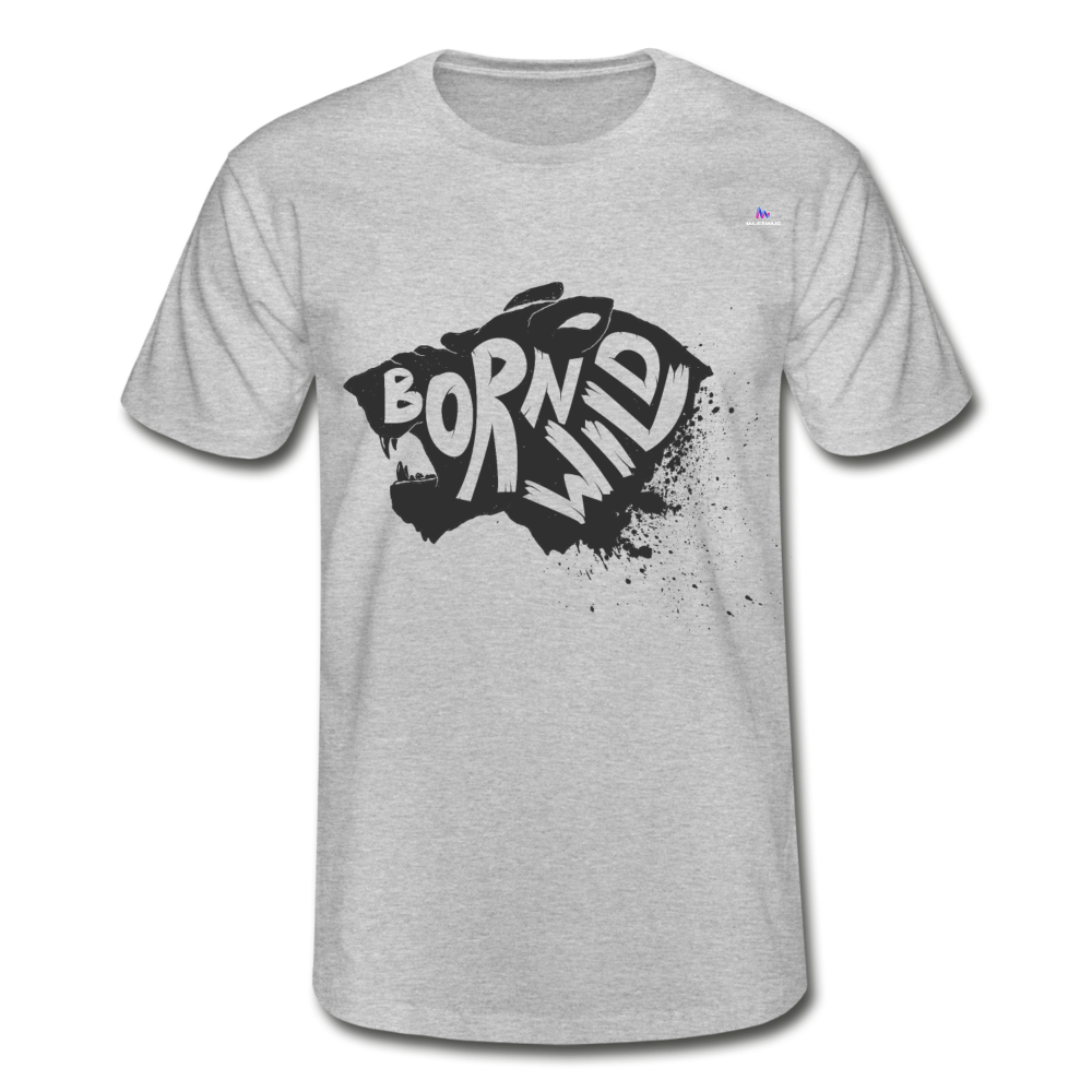 1Camiseta para hombre de Fruit of the Loom"Born Wild" - gris jaspeado
