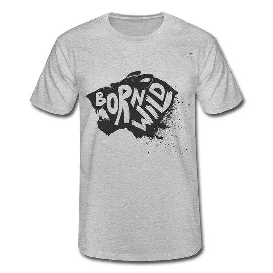 1Camiseta para hombre de Fruit of the Loom"Born Wild" - gris jaspeado