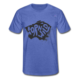 1Camiseta para hombre de Fruit of the Loom"Born Wild" - azul jaspeado