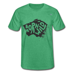 1Camiseta para hombre de Fruit of the Loom"Born Wild" - verde jaspeado