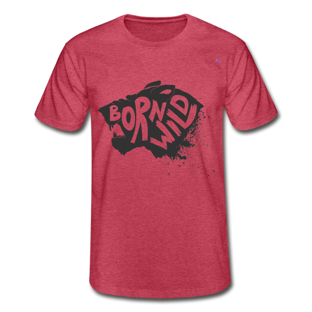 1Camiseta para hombre de Fruit of the Loom"Born Wild" - rojo salpicado