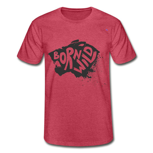 1Camiseta para hombre de Fruit of the Loom"Born Wild" - rojo salpicado