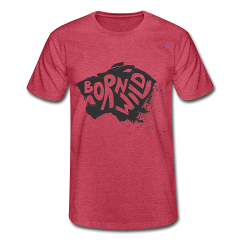 1Camiseta para hombre de Fruit of the Loom"Born Wild" - rojo salpicado