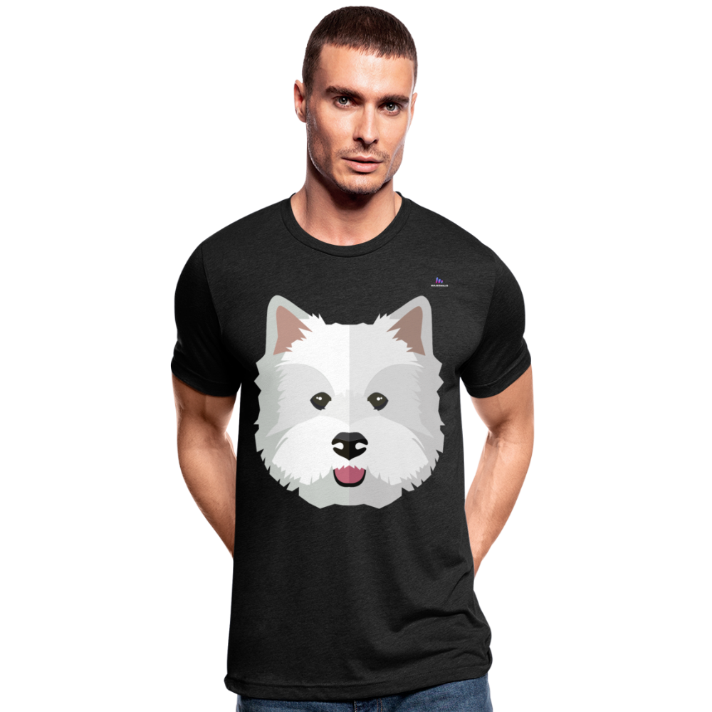 1Camiseta Tri-Blend unisex de Bella + Canvas"Dog Face" - negro jaspeado
