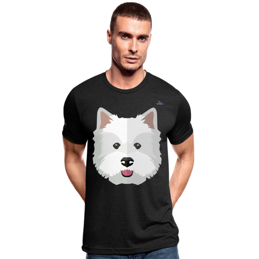 1Camiseta Tri-Blend unisex de Bella + Canvas"Dog Face" - negro jaspeado